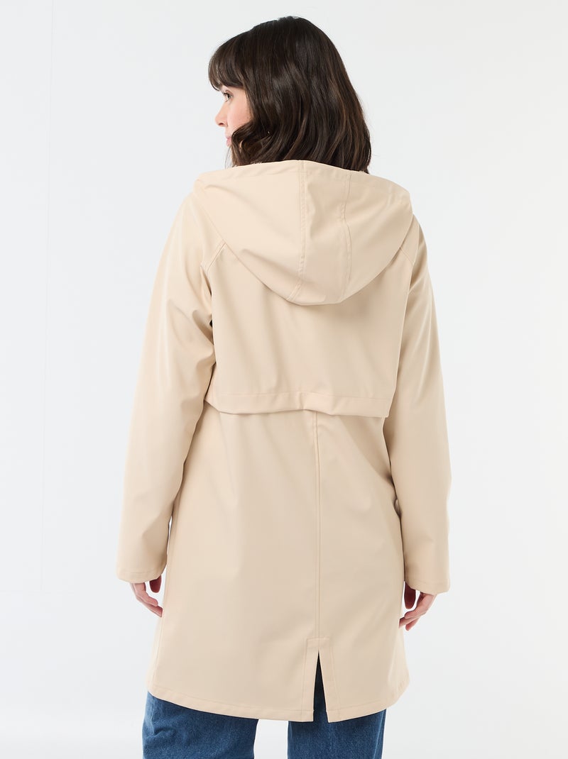 Parka engomada con capucha Beige - Kiabi