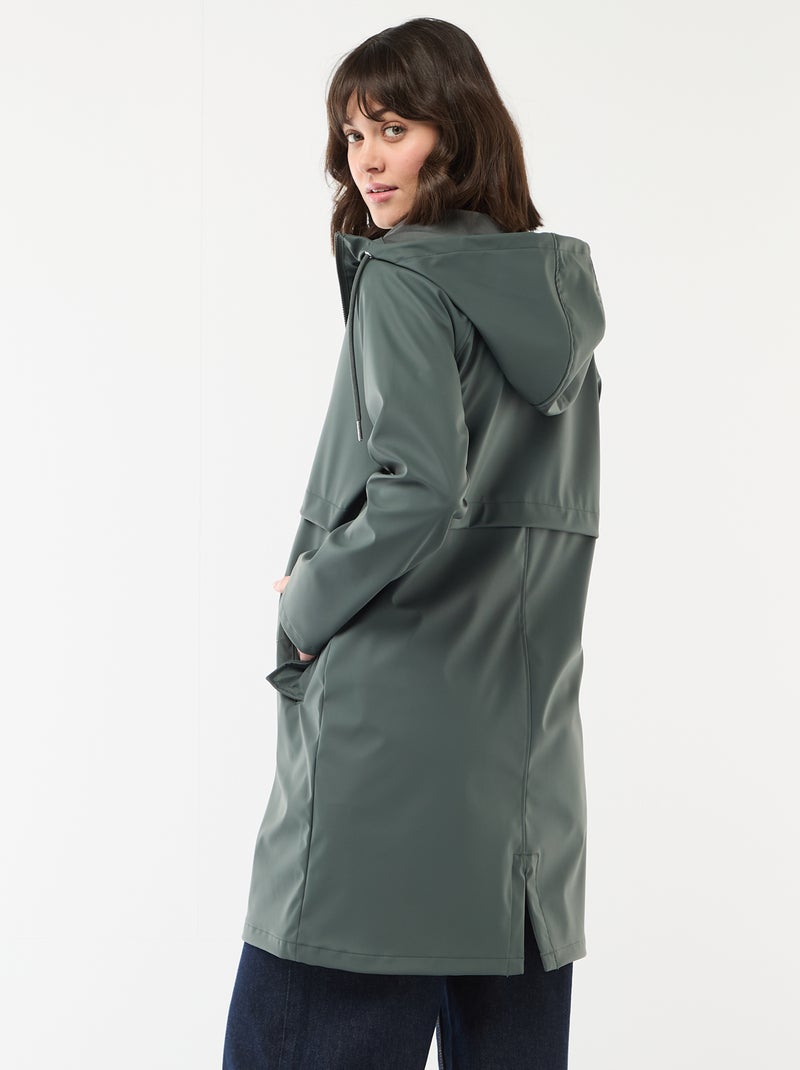 Parka engomada con capucha Kaki - Kiabi