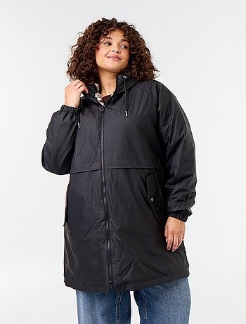 Parka engomada forrada con capucha
