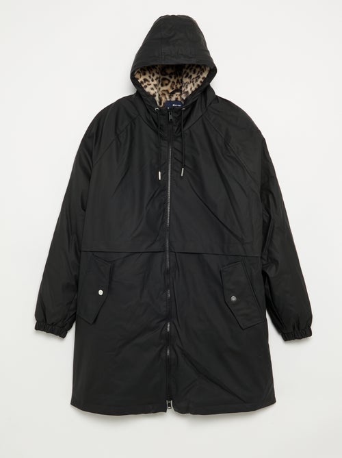Parka engomada forrada con capucha - Kiabi Parka engomada forrada con capucha - Kiabi