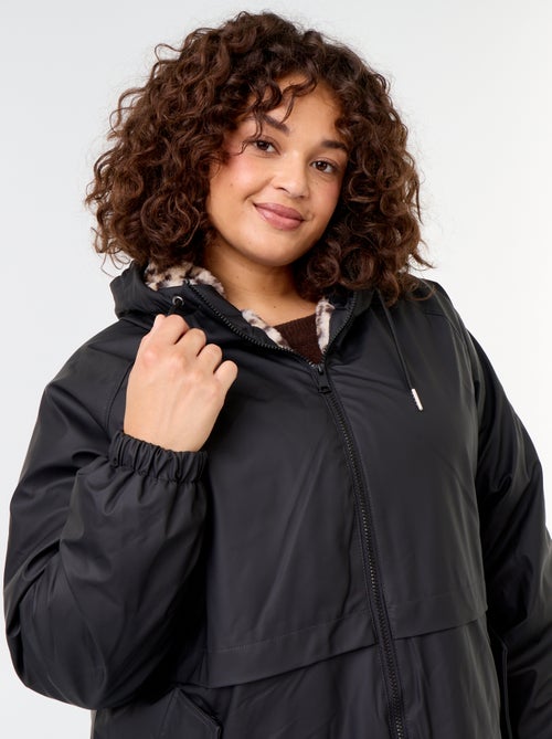 Parka engomada forrada con capucha - Kiabi