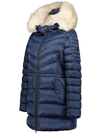Parka entallada con capucha de piel sintética destineak – canadian peak