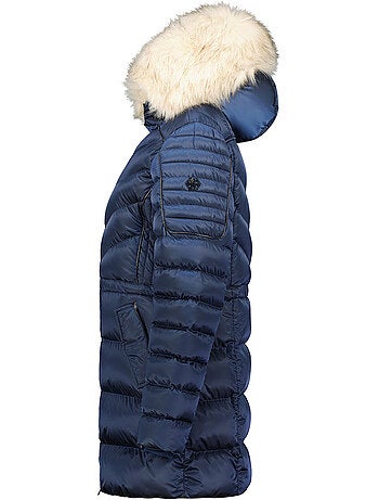 Parka entallada con capucha de piel sintética destineak – canadian peak