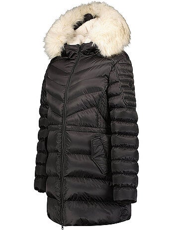 Parka entallada con capucha de piel sintética destineak – canadian peak