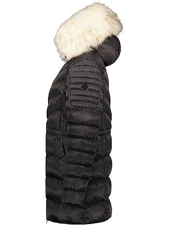 Parka entallada con capucha de piel sintética destineak – canadian peak