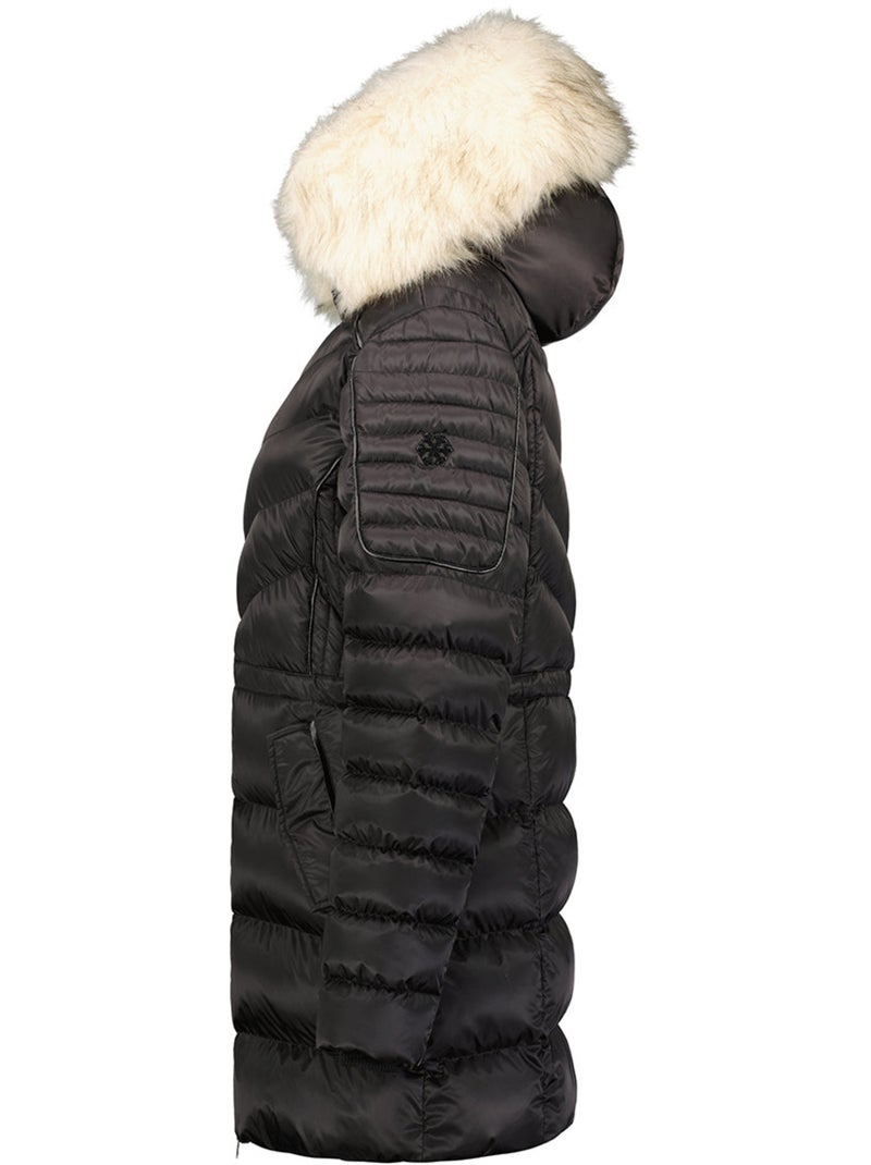 Parka entallada con capucha de piel sintética destineak – canadian peak Negro - Kiabi
