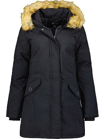 Parka entallada con capucha de piel sintética dinastipeak – canadian peak