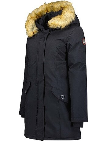 Parka entallada con capucha de piel sintética dinastipeak – canadian peak
