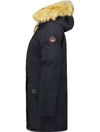 Parka entallada con capucha de piel sintética dinastipeak – canadian peak