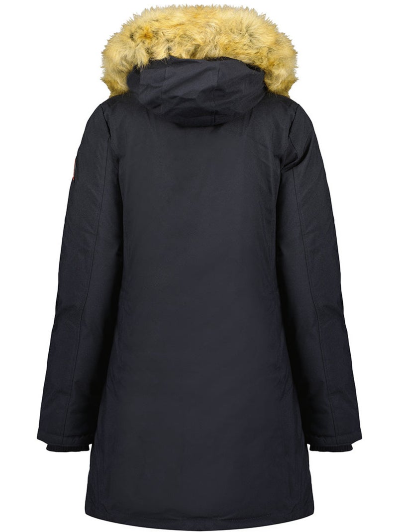 Parka entallada con capucha de piel sintética dinastipeak – canadian peak Azul marino - Kiabi