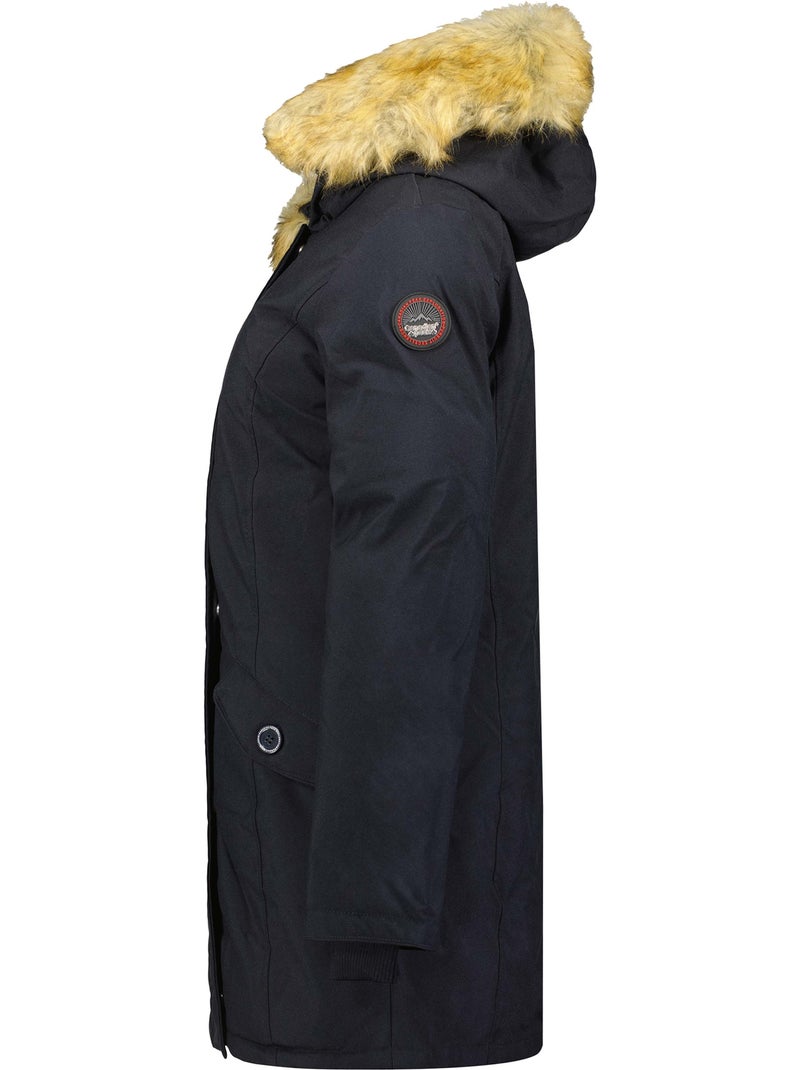 Parka entallada con capucha de piel sintética dinastipeak – canadian peak Azul marino - Kiabi