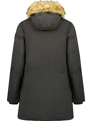 Parka entallada con capucha de piel sintética dinastipeak – canadian peak
