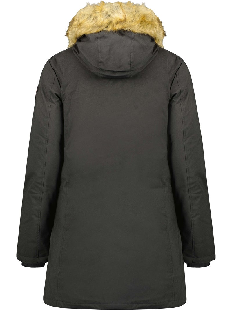 Parka entallada con capucha de piel sintética dinastipeak – canadian peak Gris oscuro - Kiabi