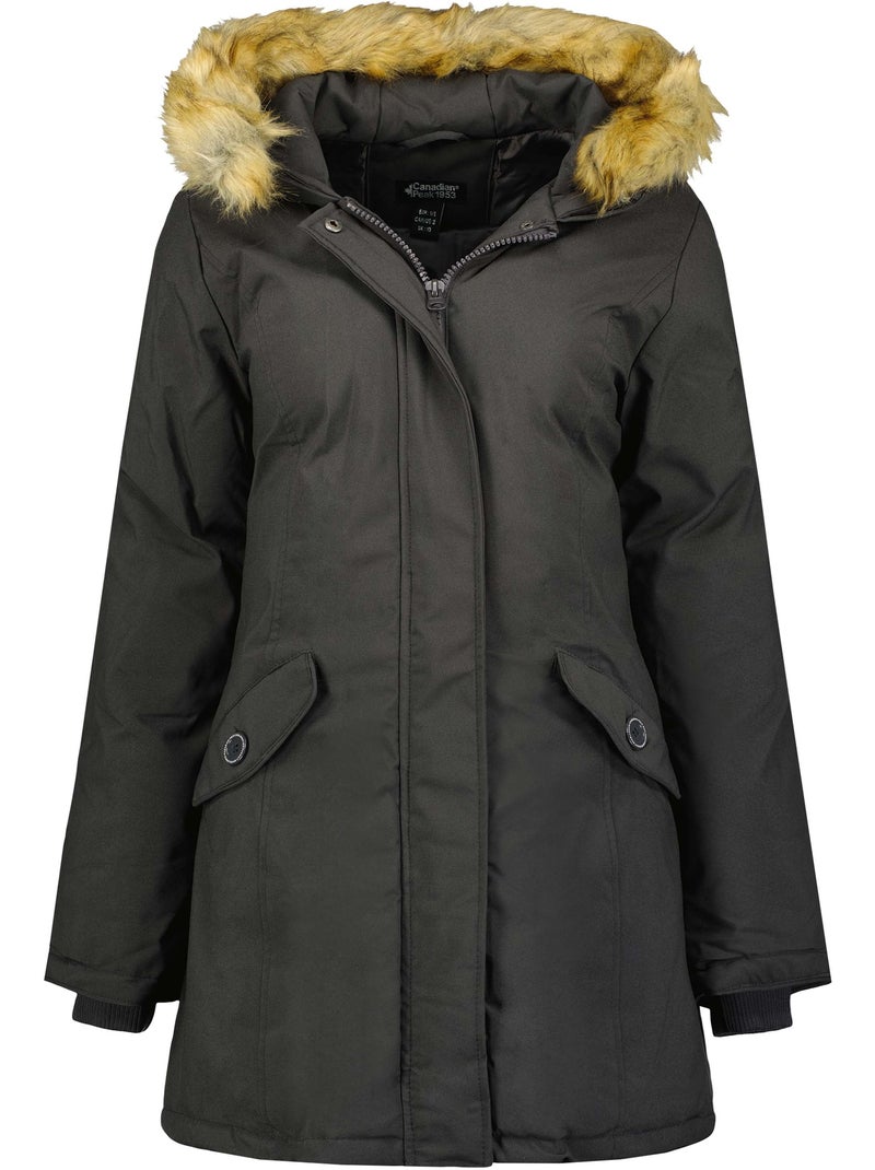 Parka entallada con capucha de piel sintética dinastipeak – canadian peak Gris oscuro - Kiabi