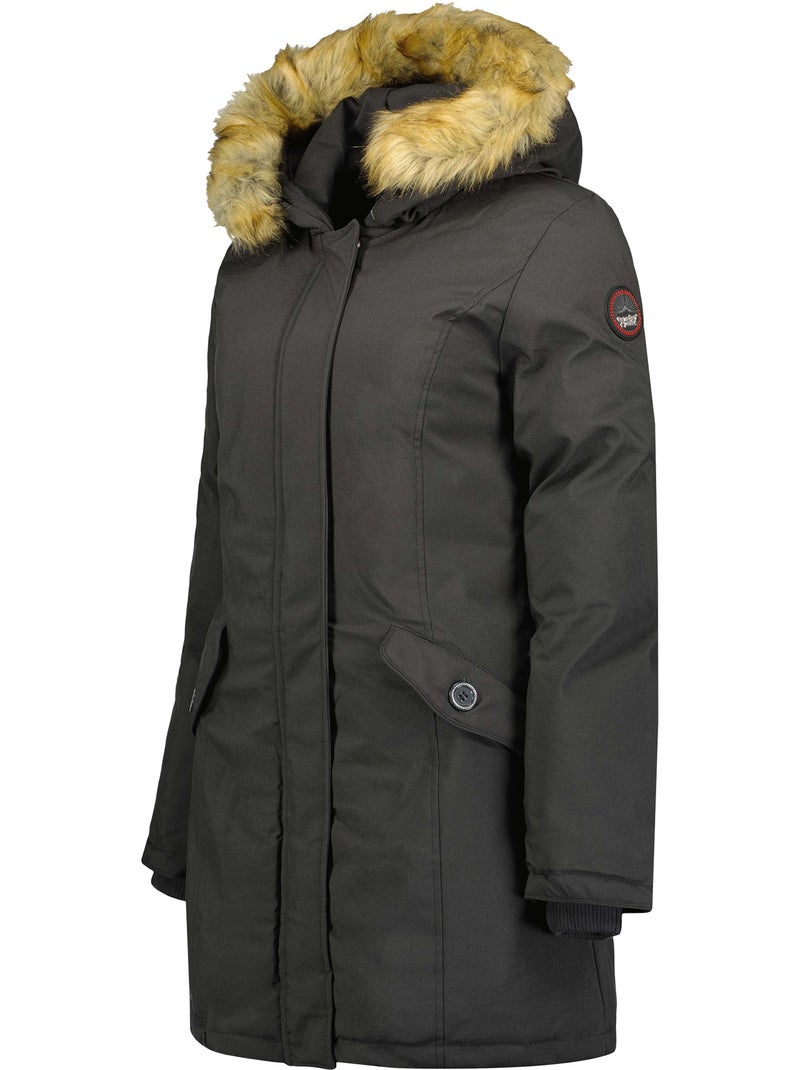 Parka entallada con capucha de piel sintética dinastipeak – canadian peak Gris oscuro - Kiabi