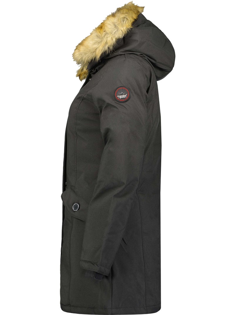 Parka entallada con capucha de piel sintética dinastipeak – canadian peak Gris oscuro - Kiabi