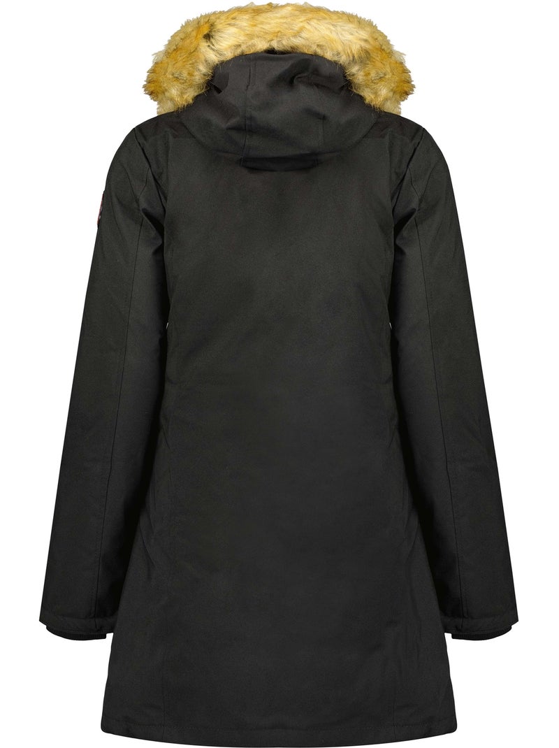 Parka entallada con capucha de piel sintética dinastipeak – canadian peak Negro - Kiabi