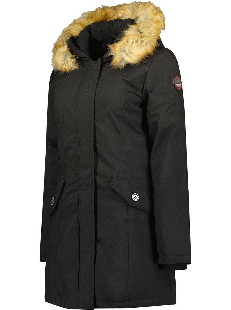 Parka entallada con capucha de piel sintética dinastipeak – canadian peak Negro - Kiabi