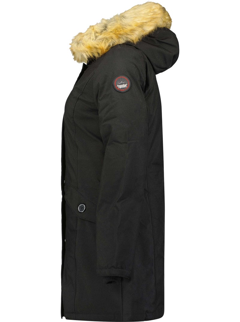 Parka entallada con capucha de piel sintética dinastipeak – canadian peak Negro - Kiabi
