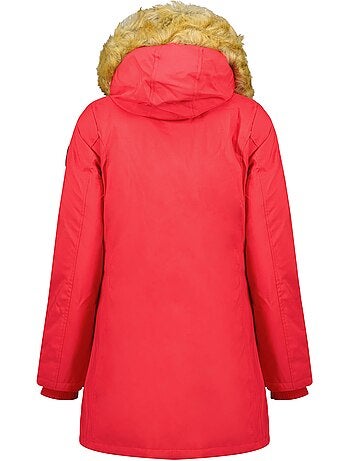 Parka entallada con capucha de piel sintética dinastipeak – canadian peak