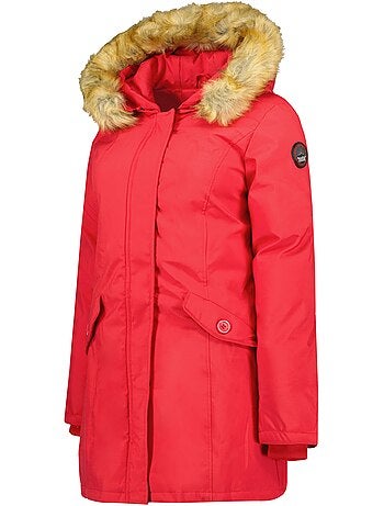Parka entallada con capucha de piel sintética dinastipeak – canadian peak