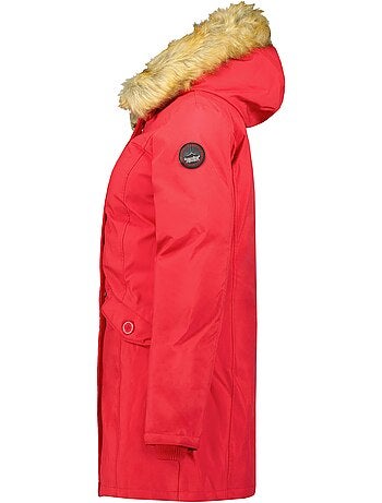 Parka entallada con capucha de piel sintética dinastipeak – canadian peak