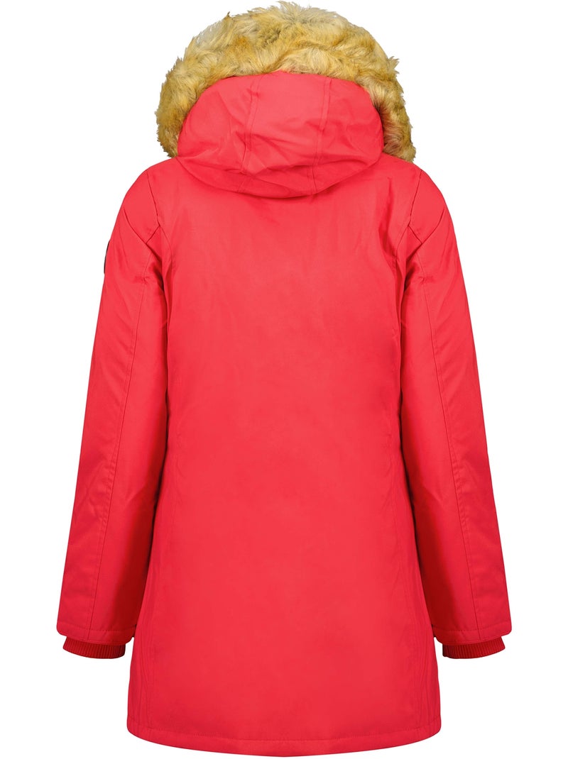 Parka entallada con capucha de piel sintética dinastipeak – canadian peak Rojo - Kiabi