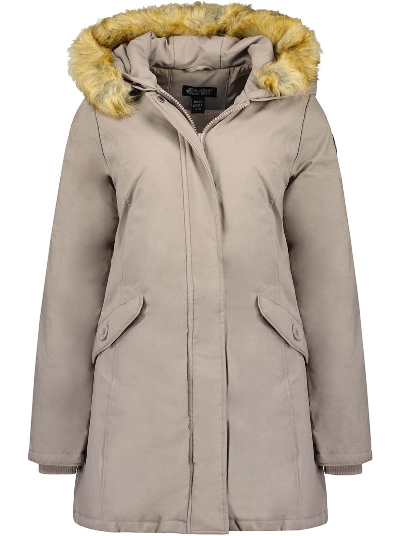 Parka entallada con capucha de piel sintética dinastipeak – canadian peak Taupe - Kiabi