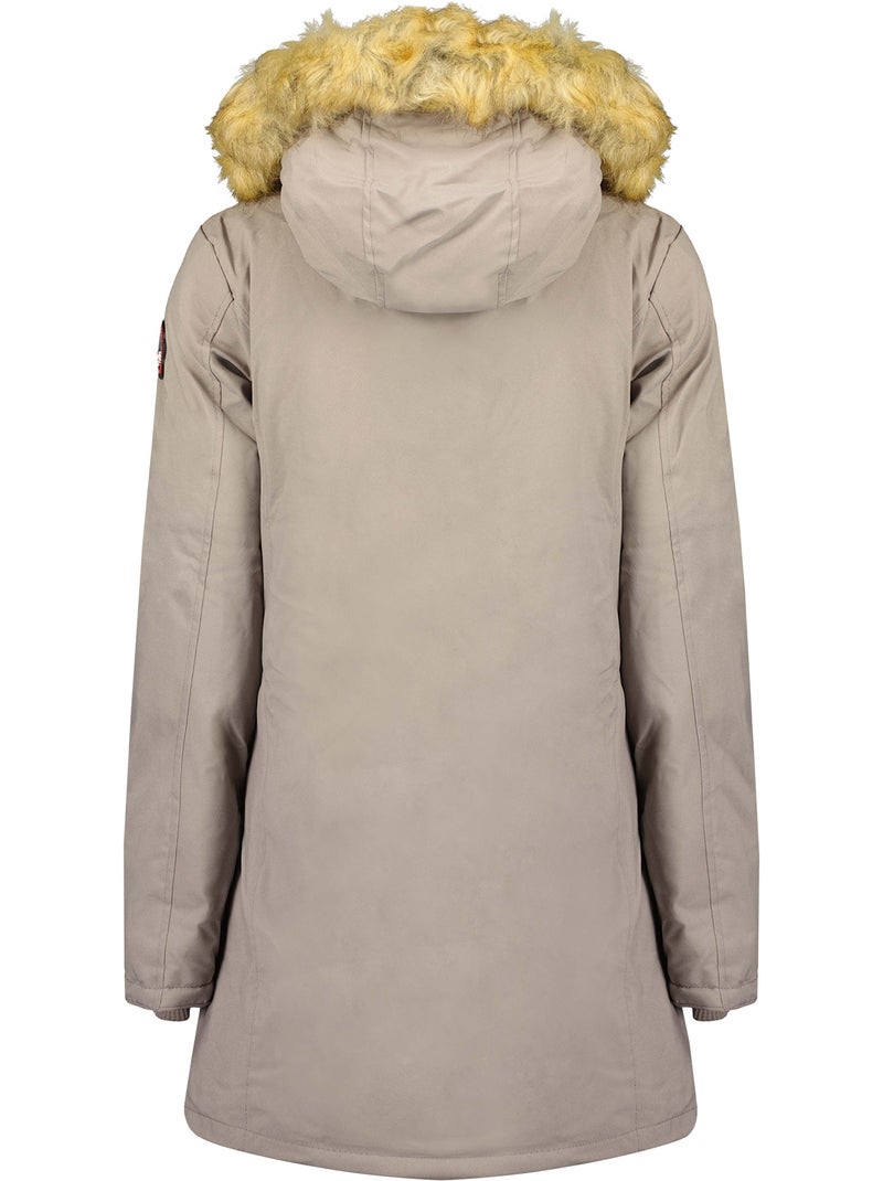 Parka entallada con capucha de piel sintética dinastipeak – canadian peak Taupe - Kiabi