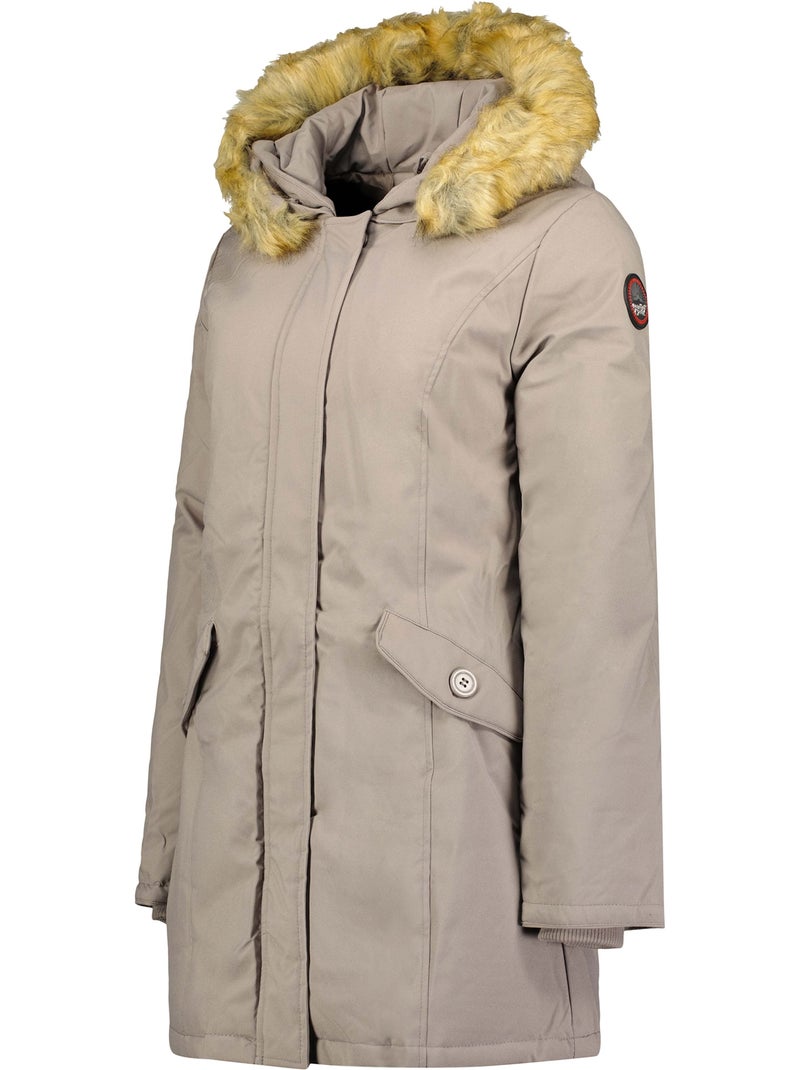 Parka entallada con capucha de piel sintética dinastipeak – canadian peak Taupe - Kiabi