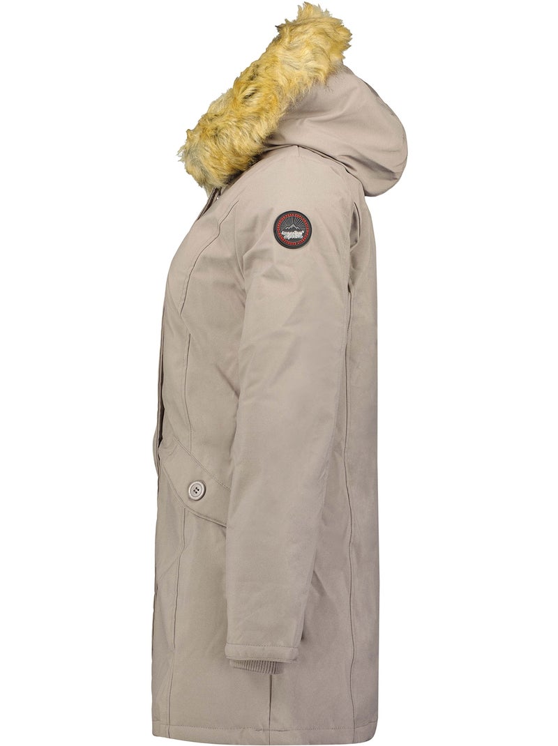 Parka entallada con capucha de piel sintética dinastipeak – canadian peak Taupe - Kiabi