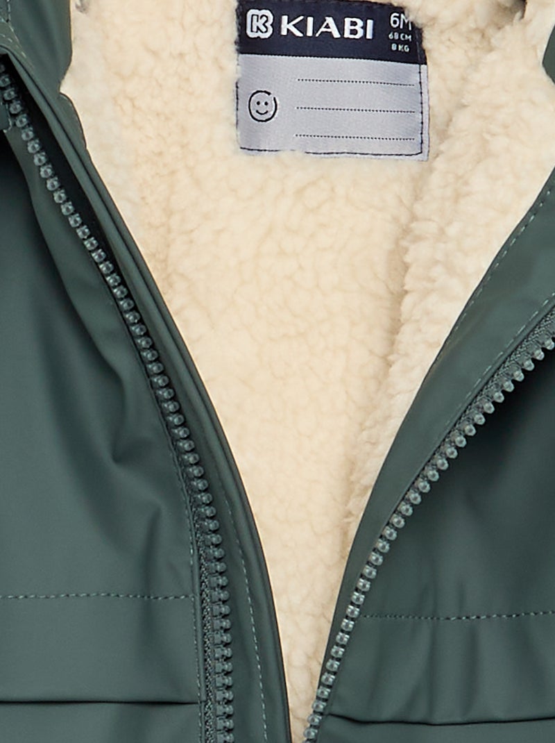 Parka forrada con capucha Kaki - Kiabi