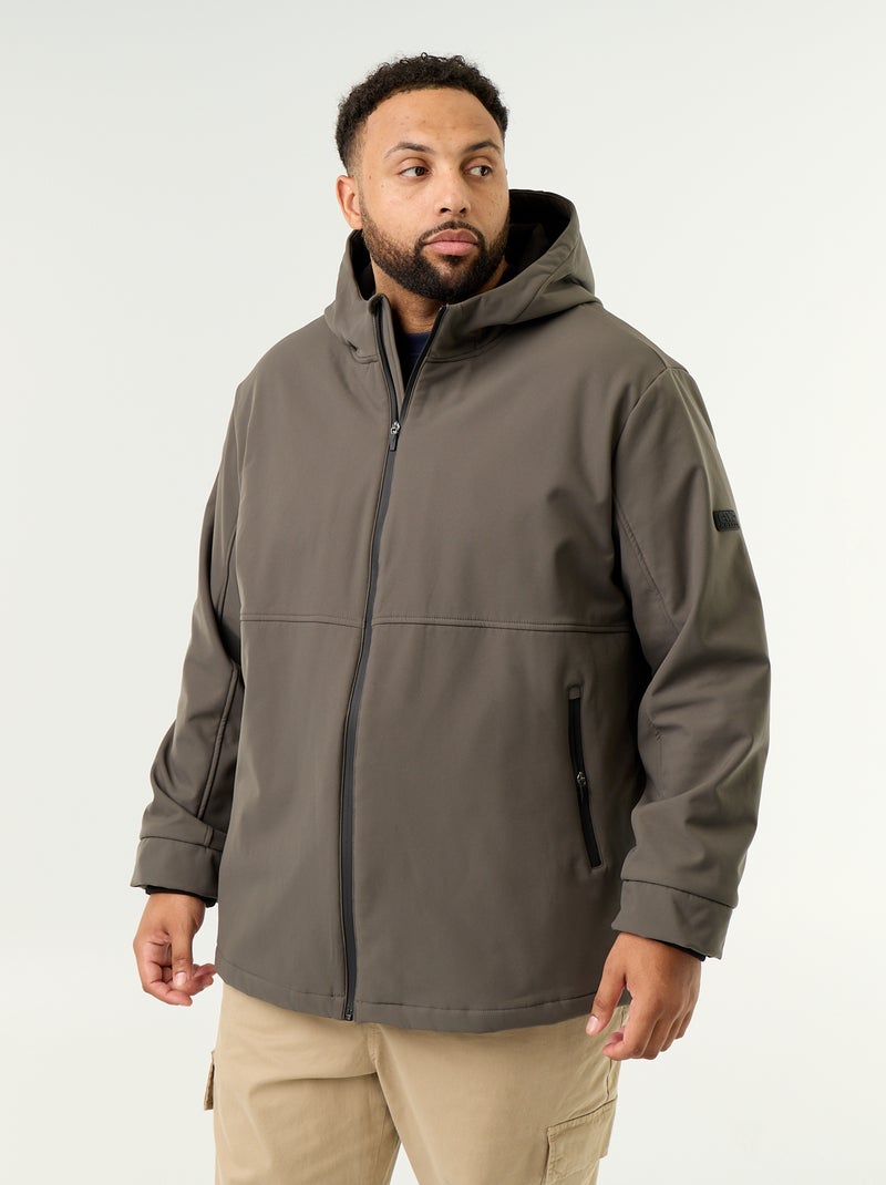 Parka forrada con capucha Kaki - Kiabi