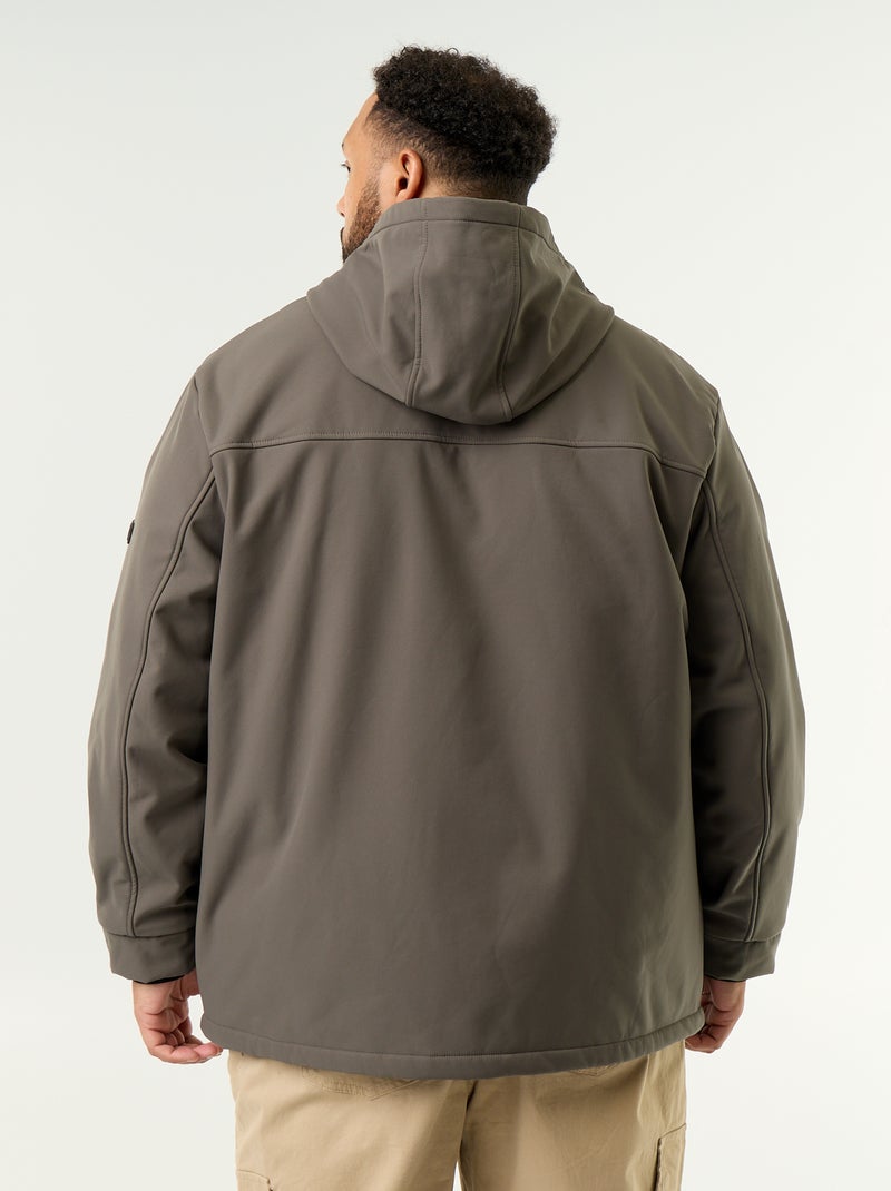 Parka forrada con capucha Kaki - Kiabi