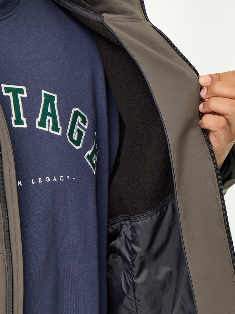 Parka forrada con capucha Kaki - Kiabi