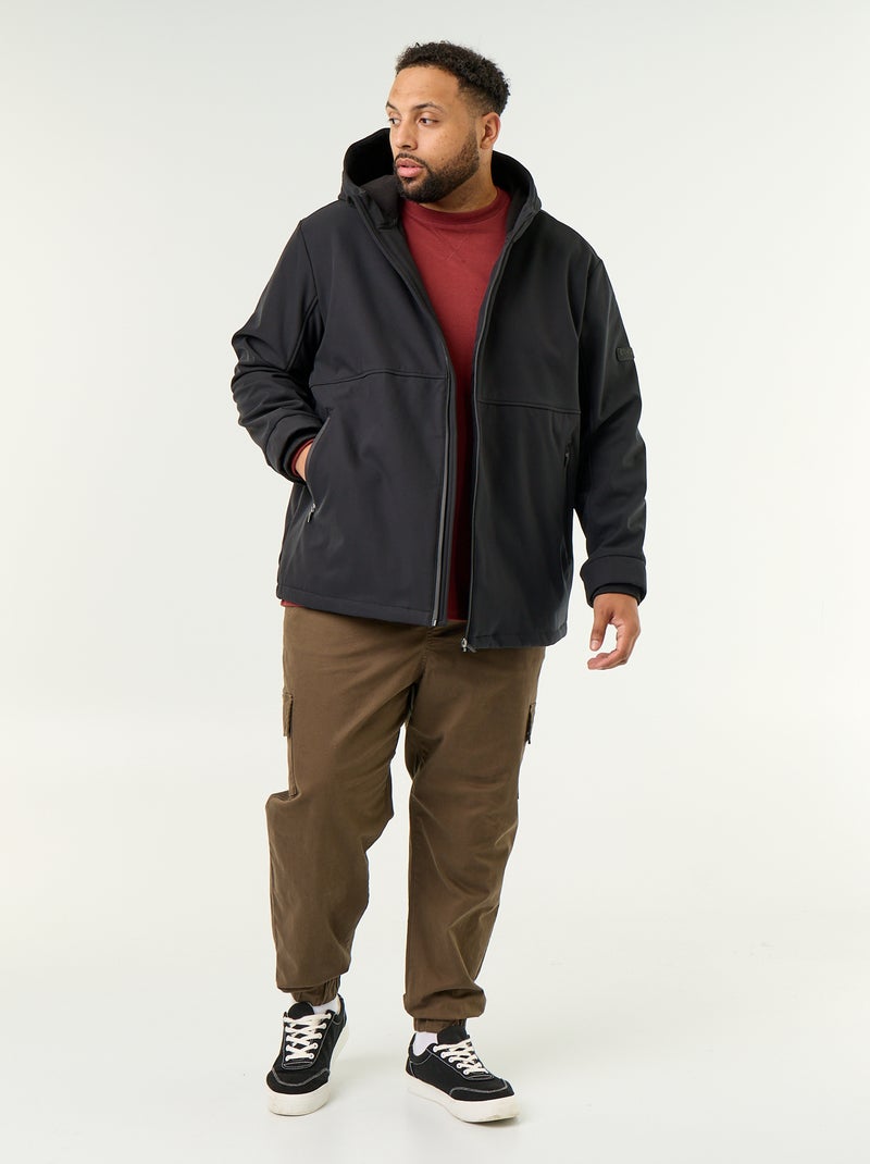 Parka forrada con capucha Negro - Kiabi