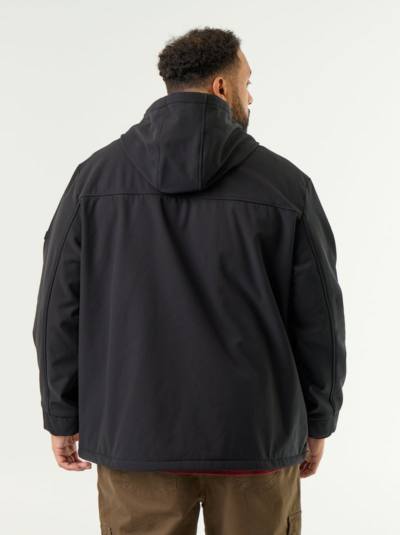 Parka forrada con capucha Negro - Kiabi