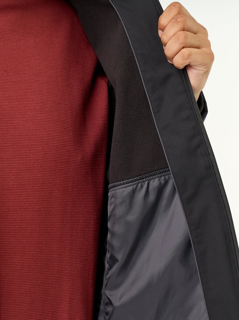 Parka forrada con capucha Negro - Kiabi