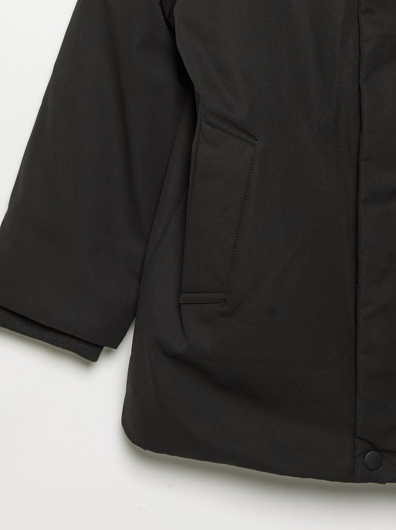 Parka forrada con capucha Negro - Kiabi