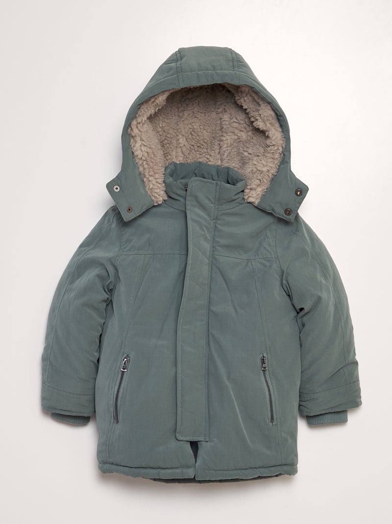 Parka forrada con capucha VERDE - Kiabi