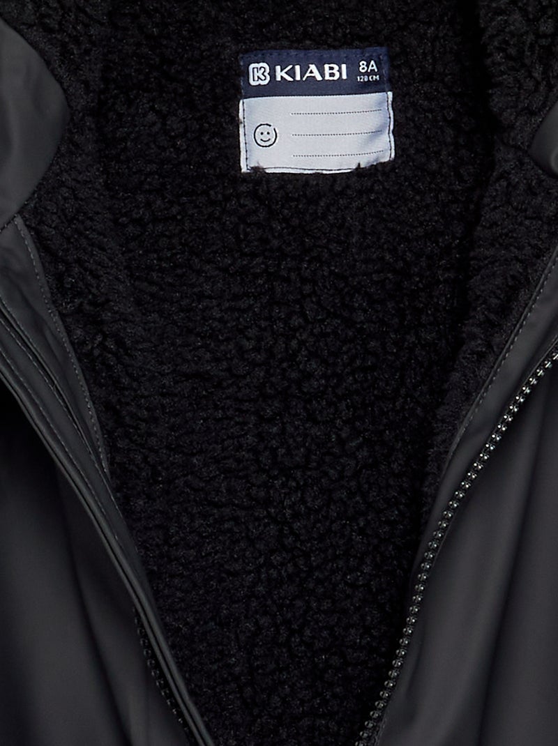 Parka forrada efecto borreguillo Negro - Kiabi