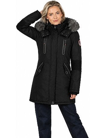 Parka gruesa con capucha de piel sintética camilly – canadian peak