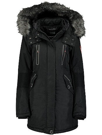 Parka gruesa con capucha de piel sintética camilly – canadian peak