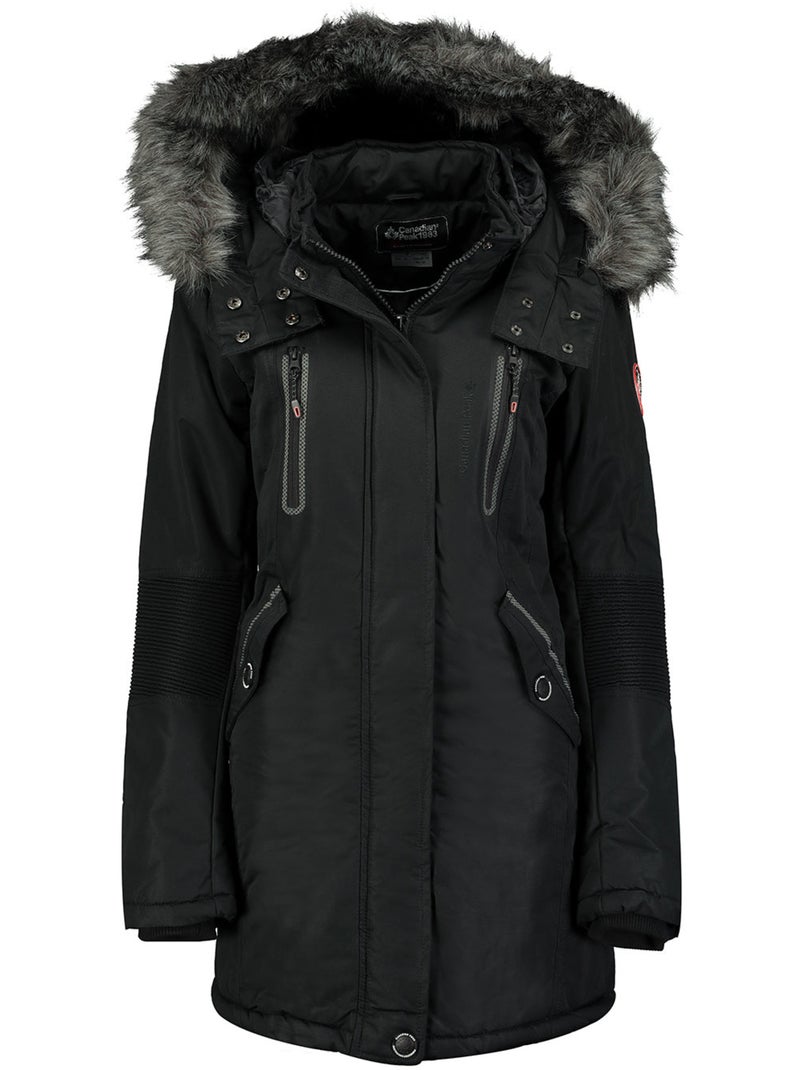 Parka gruesa con capucha de piel sintética camilly – canadian peak Negro - Kiabi
