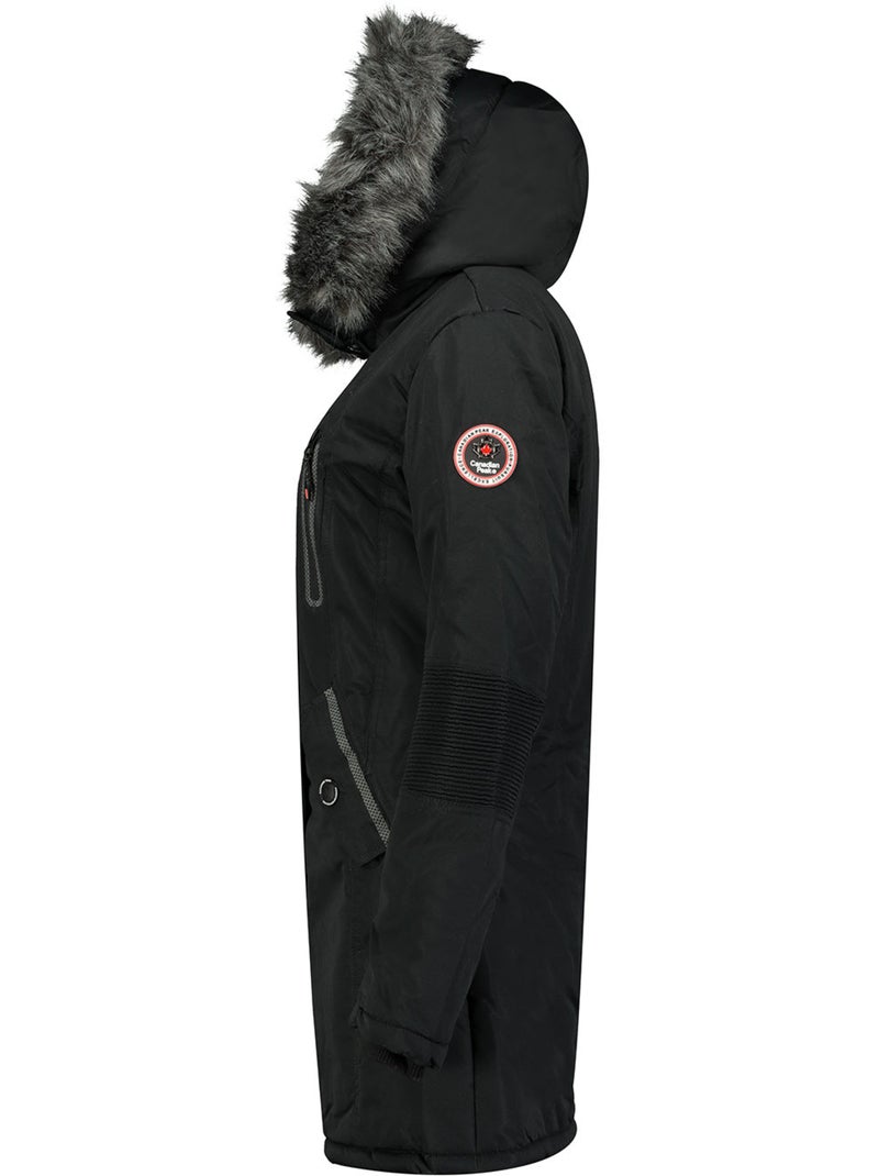 Parka gruesa con capucha de piel sintética camilly – canadian peak Negro - Kiabi