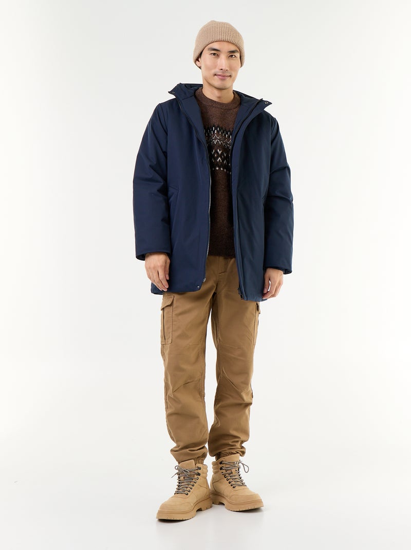 Parka hidrófuga con capucha Azul - Kiabi