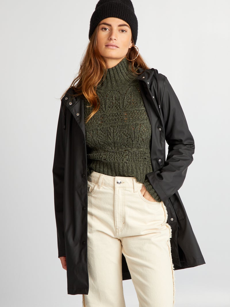 Parka hidrófuga con capucha NEGRO - Kiabi
