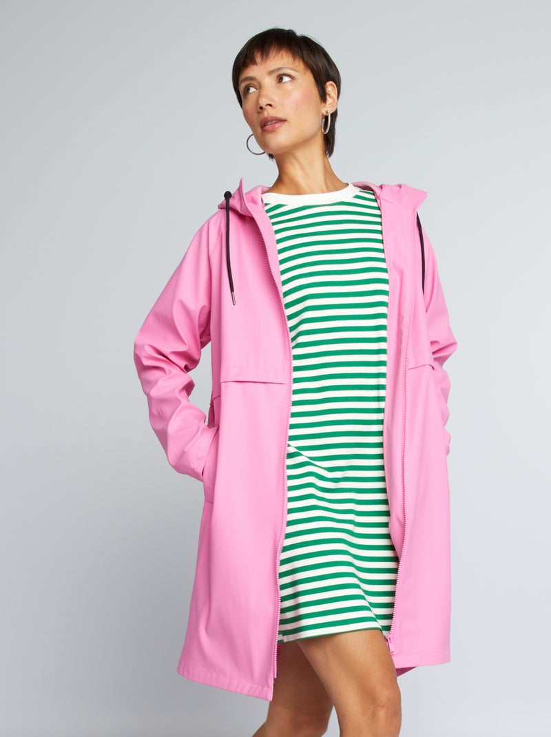Parka hidrófuga con capucha ROSA - Kiabi