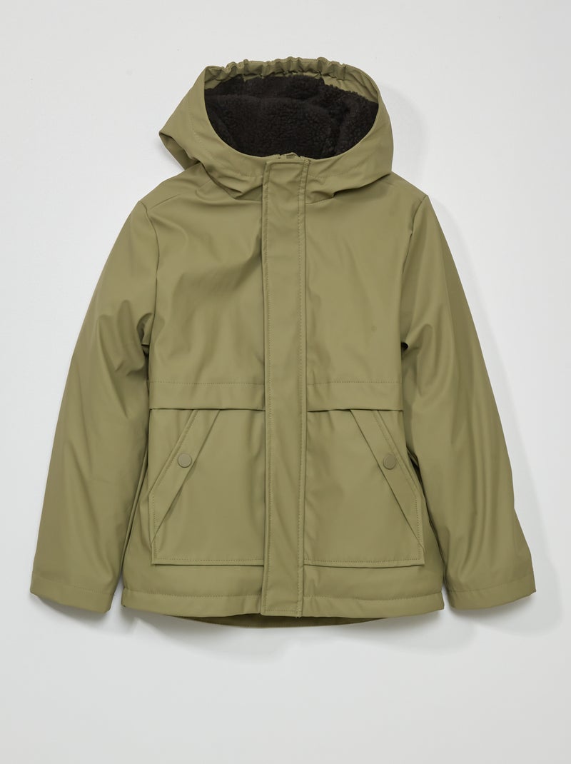 Parka hidrófuga forrada verde liquen - Kiabi