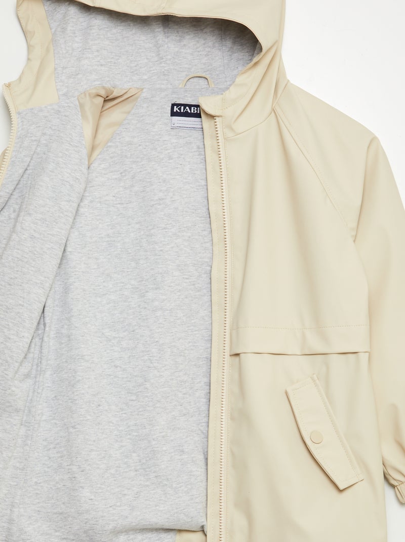 Parka impermeable con capucha BEIGE - Kiabi